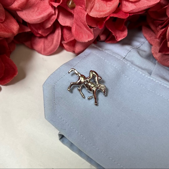 Galloping Racehorse and Jockey Silver Cufflinks - Picture 10 of 15